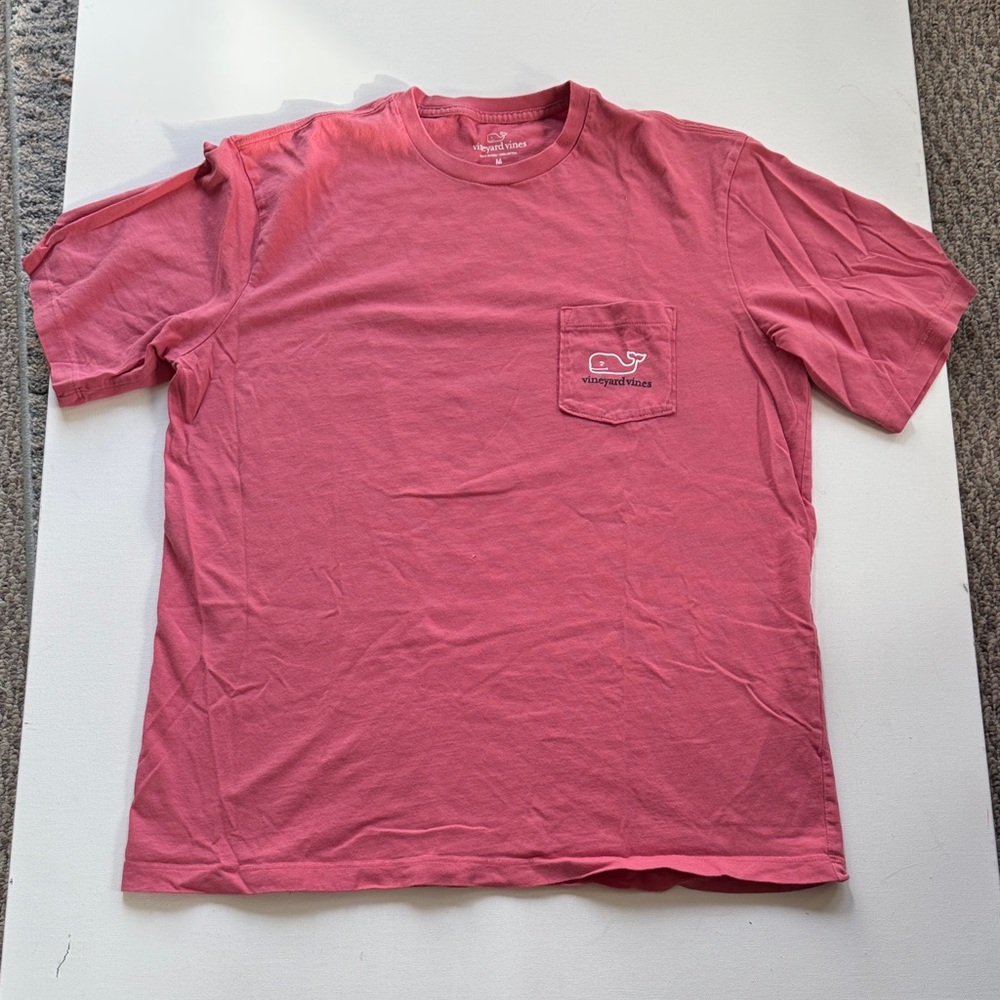 Vineyard Vines Short Sleeve Pocket Tee in Coral Pink
